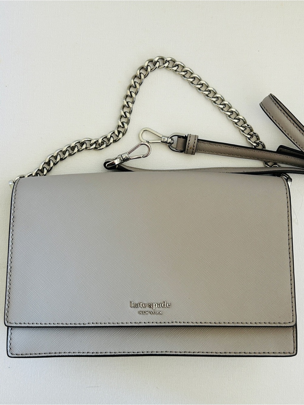 Kate Spade Grey Saffiano Leather Crossbody